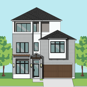 2 1/2 Story Urban Home Plan F1310