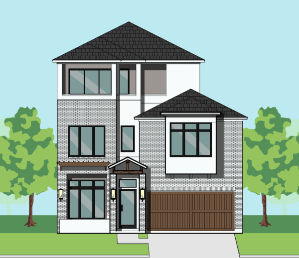 2 1/2 Story Urban Home Plan F1310