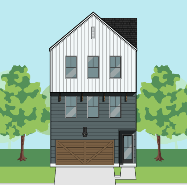 Three Story Townhome Plan F1322 A1