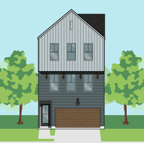 Three Story Townhome Plan F1322 A1