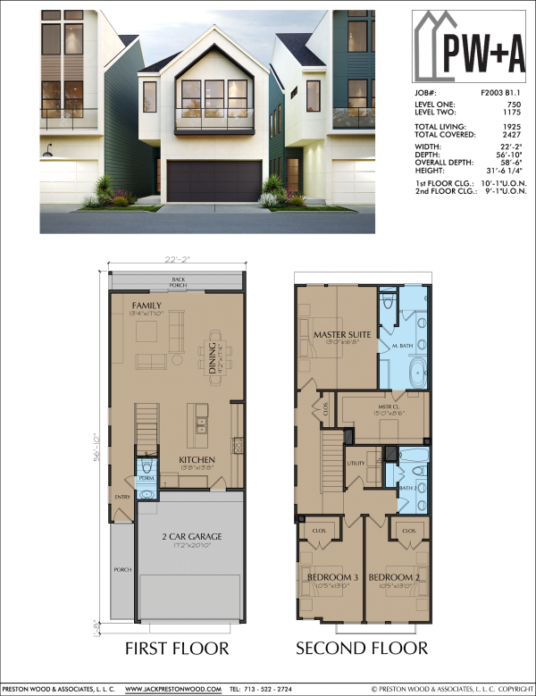Two Story Townhome Plan F2003 B1.1
