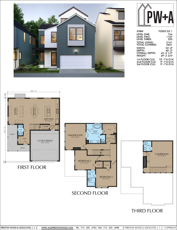 2 1/2 Story Townhome Plan F2003 G2.1