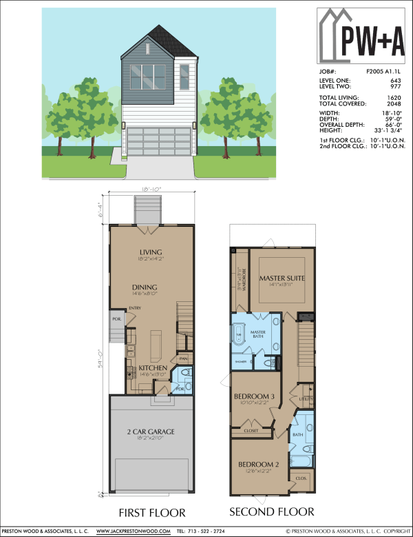 Two Story Townhome Plan F2005 A1.1