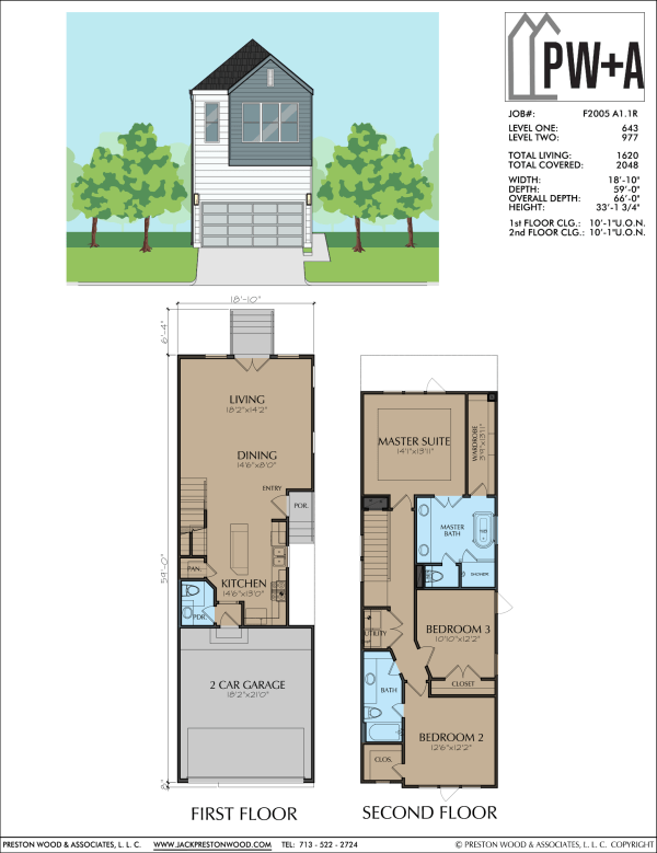 Two Story Townhome Plan F2005 A1.1