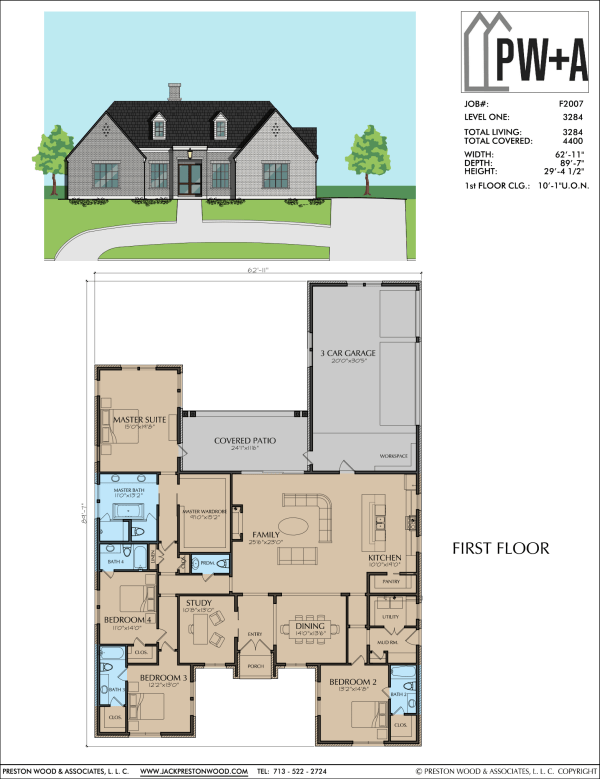One Story Home Plan F2007 A2