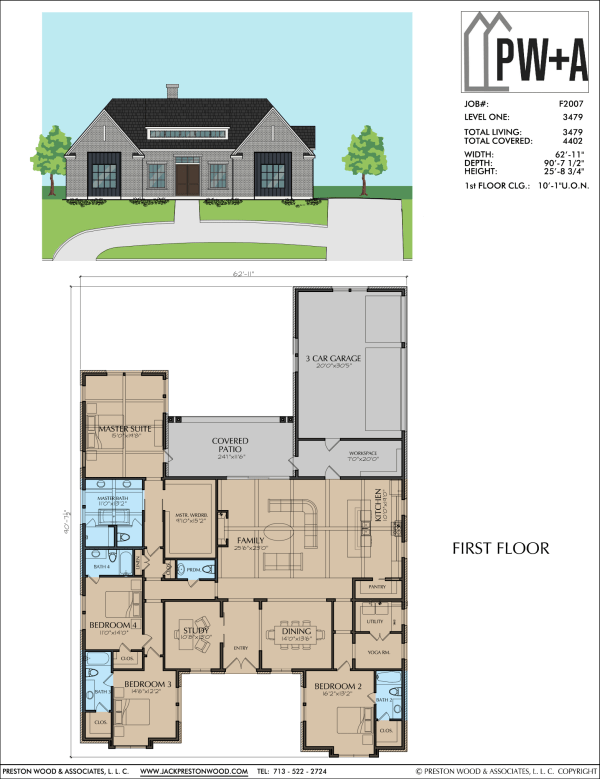 One Story Home Plan F2007 A2