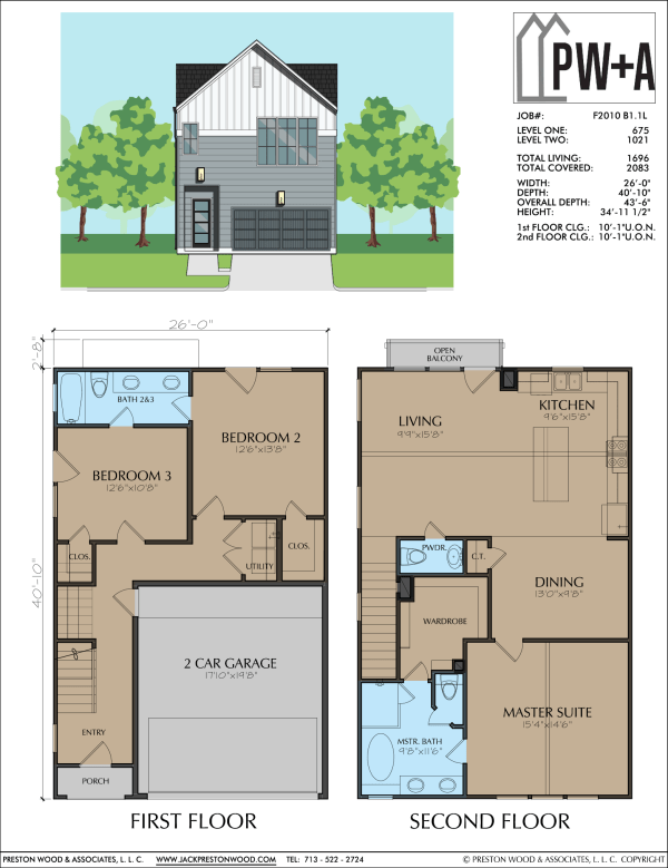Two Story Townhome Plan F2010 B1.1