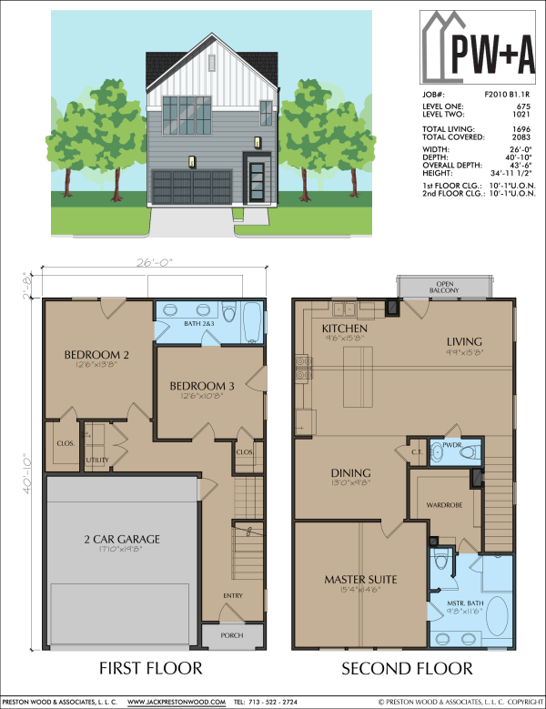 Two Story Townhome Plan F2010 B1.1