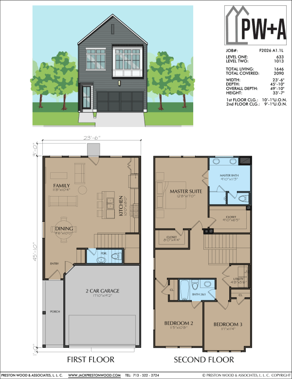Two Story Townhome Plan F2026 A1