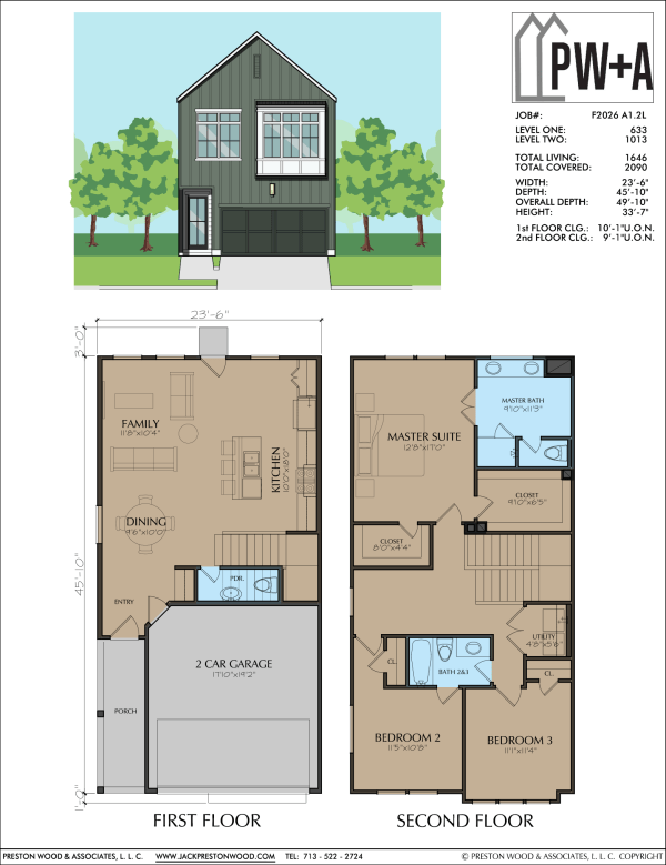 Two Story Townhome Plan F2026 A1
