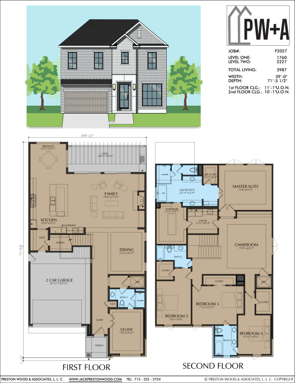 Two Story Urban Home Plan F2027