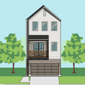Three Story Townhome Plan F2107 A1.1