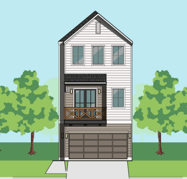 Three Story Townhome Plan F2107 A1.1