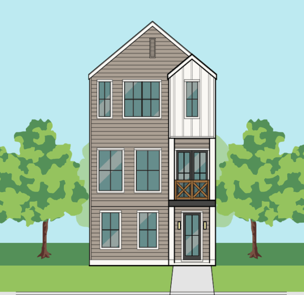 Three Story Townhome Plan F2107 C1