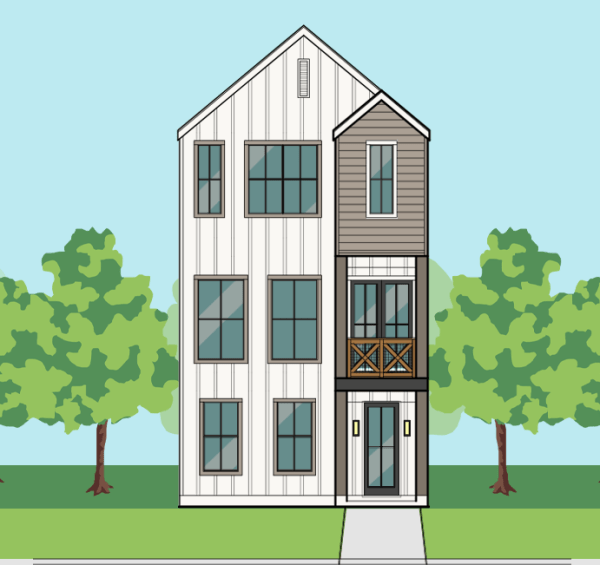 Three Story Townhome Plan F2107 C1