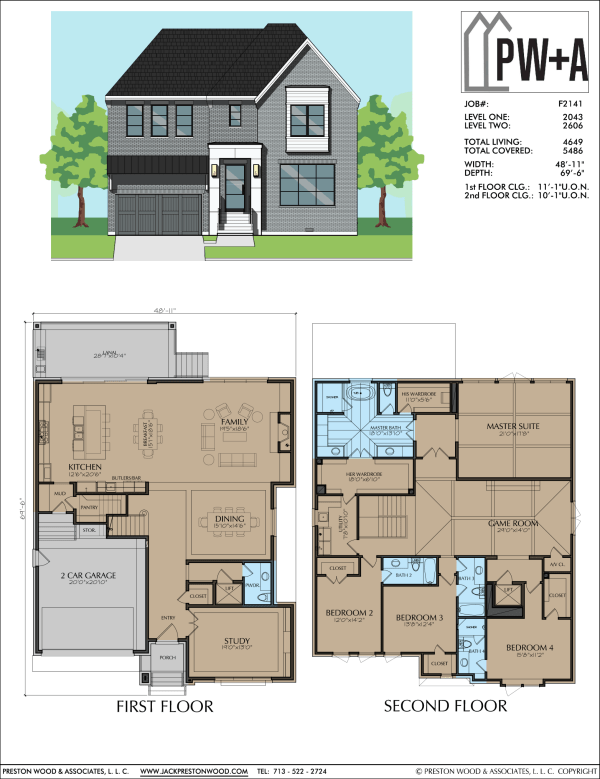 Two Story Urban Home Plan F2141
