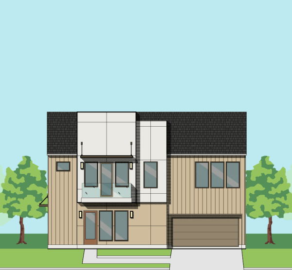 Two Story Townhome Plan F2160 A1.1