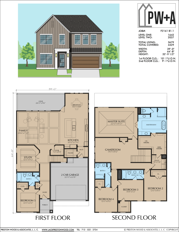 Two Story Urban Home Plan F2161 B1.1