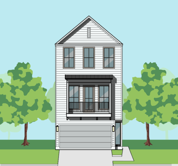 Three Story Townhome Plan F2166 A1.2