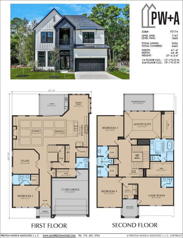 Two Story Urban Home Plan F2174