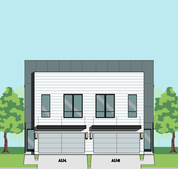 Three Story Duplex Townhome Plan F2202 A