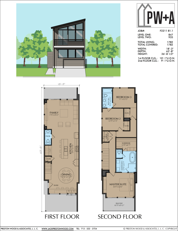 Two Story Townhome Plan F2211 B1.1