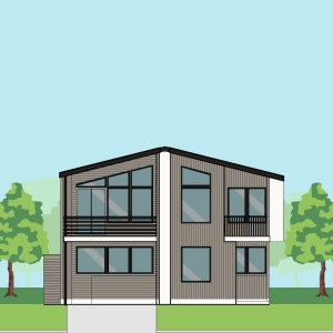 Two Story Duplex Townhome Plan F2211