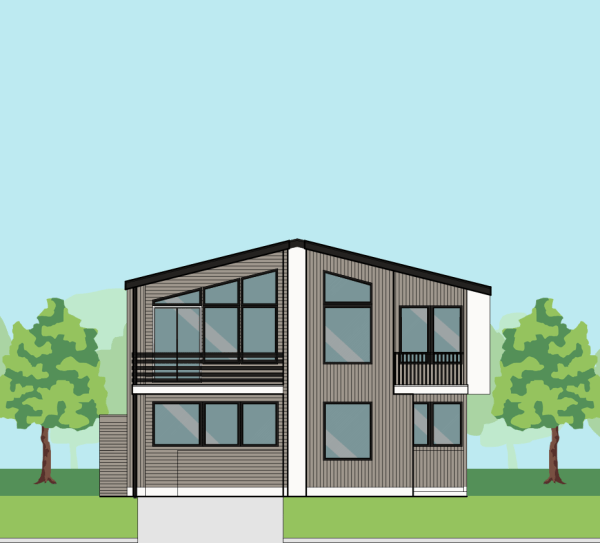 Two Story Duplex Townhome Plan F2211