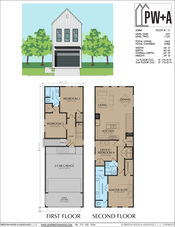 Two Story Townhome Plan F2229