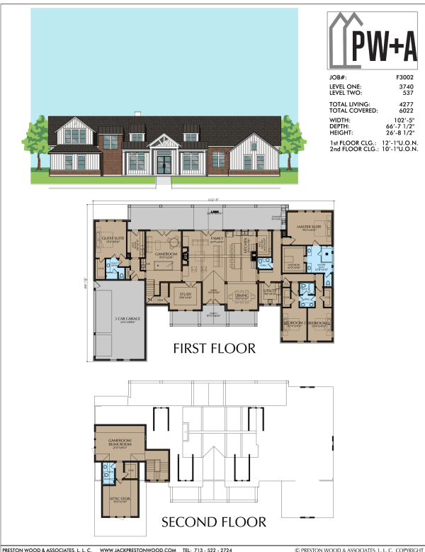 1 1/2 Story Home Plan F3002