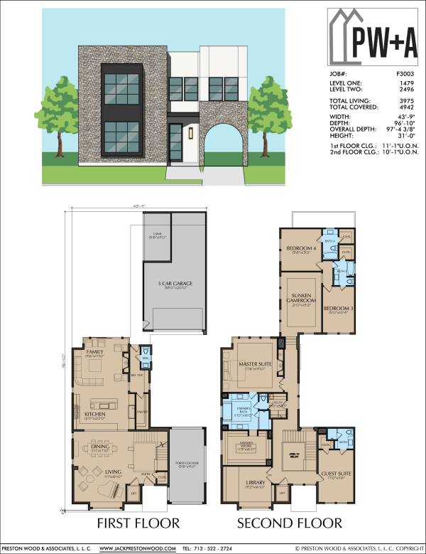 Two Story Urban Home Plan F3003