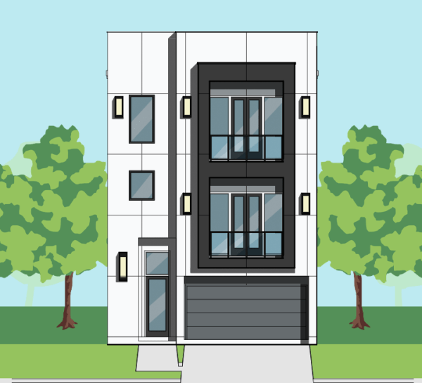 Three Story Townhome Plan F3118 A1.1