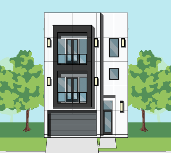 Three Story Townhome Plan F3118 A1.1