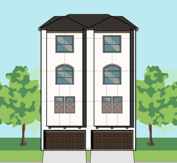 Four Story Duplex Home Plan E5033 A1.1
