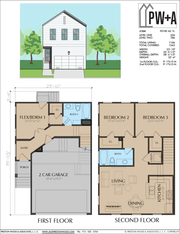 Two Story Small Home Plan F0182 A2