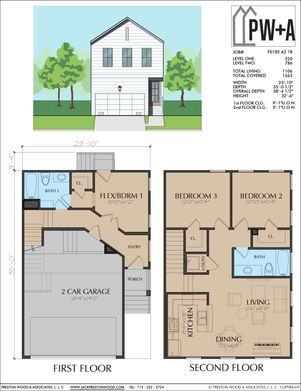 Two Story Small Home Plan F0182 A2