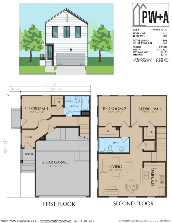 Two Story Small Home Plan F0182 A2