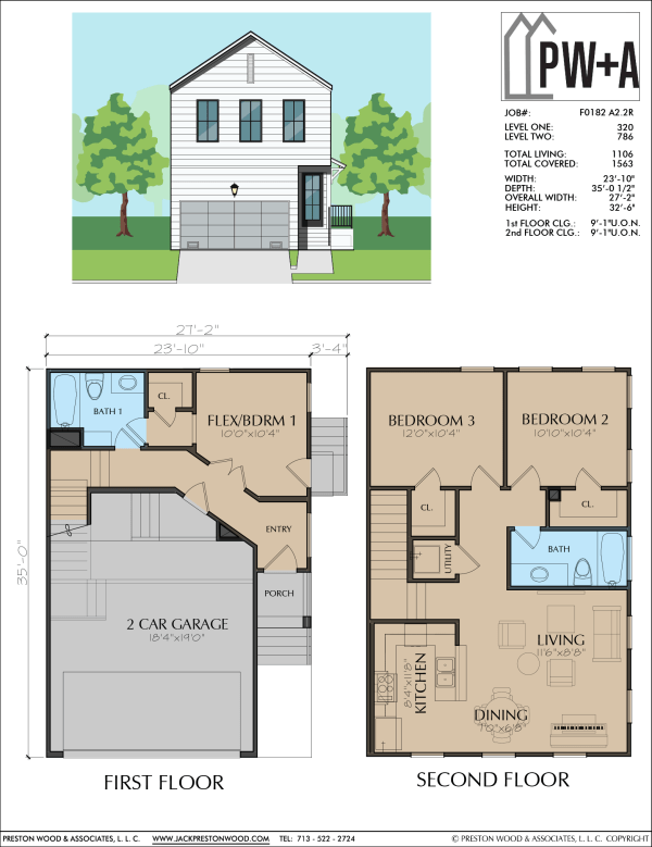 Two Story Small Home Plan F0182 A2