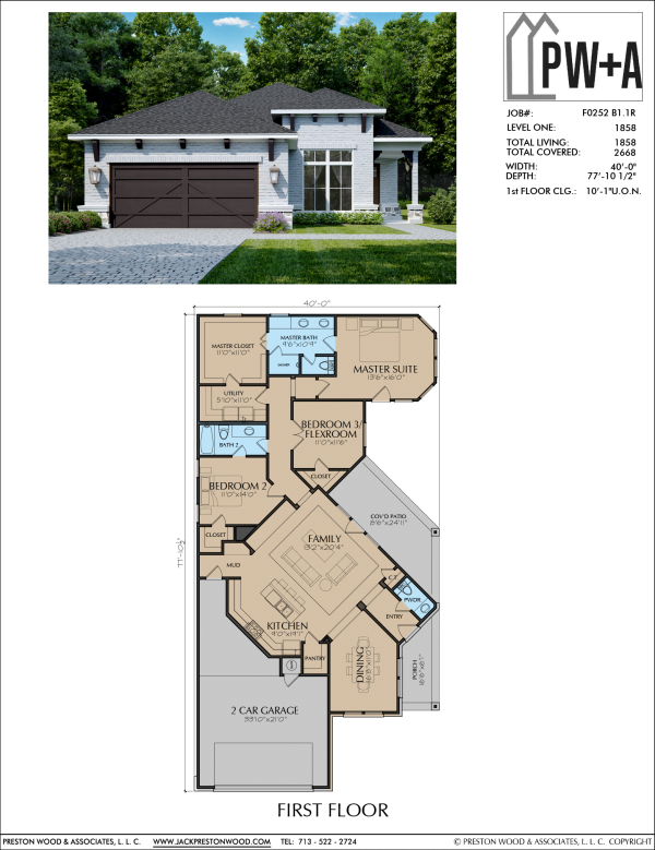 One Story Home Plan F0252 B1.1