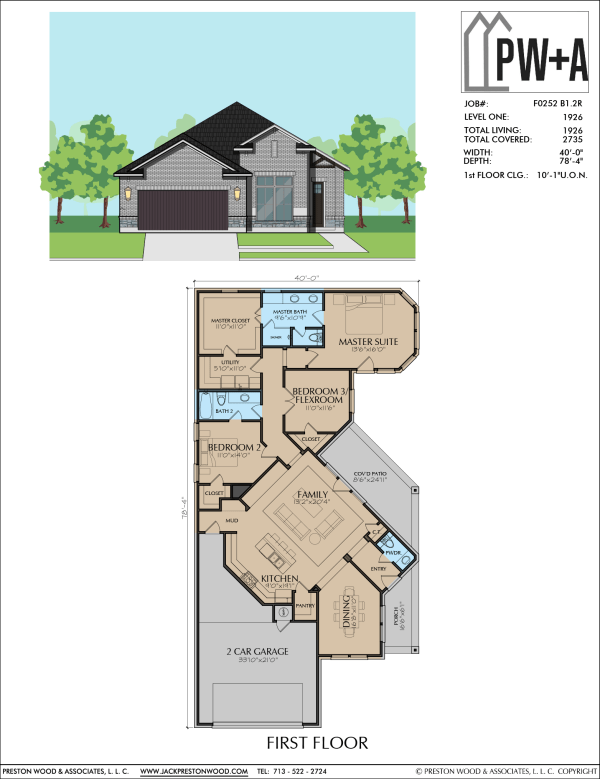 One Story Home Plan F0252 B1.2