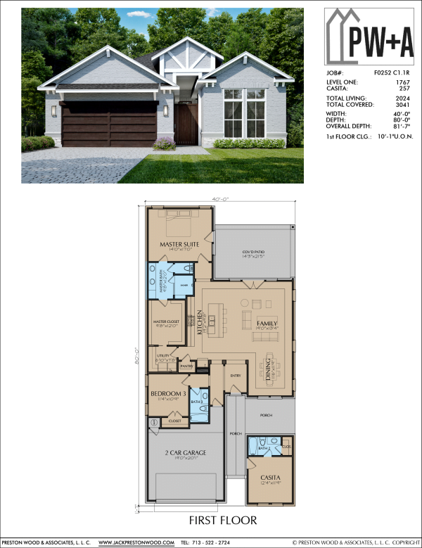 One Story Home Plan F0252 C1.1