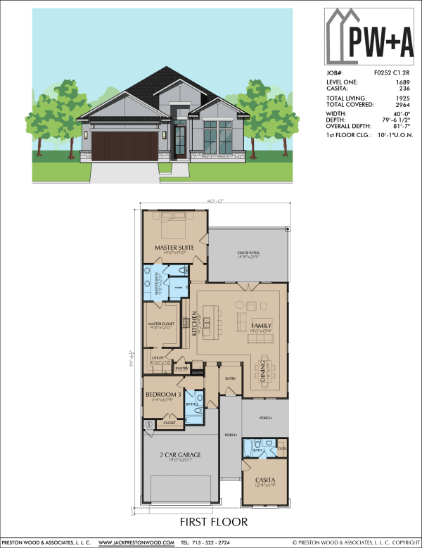 One Story Home Plan F0252 C1.2