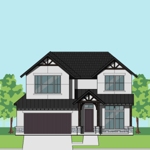 1 1/2 Story Home Plan F0252 E2.2