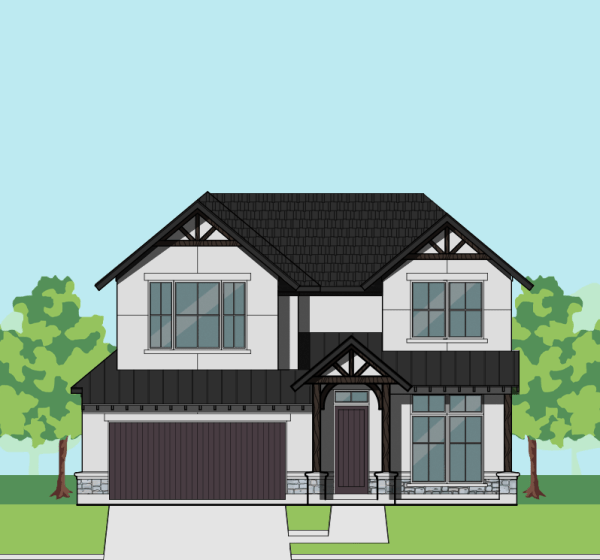1 1/2 Story Home Plan F0252 E2.2