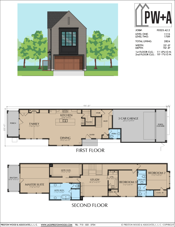 Two Story Townhome Home Plan F0325 A2.2