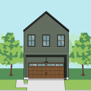 Two Story Townhome Home Plan F1194 A1