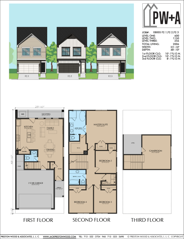 2 1/2 Story Home Plan E8005 F2