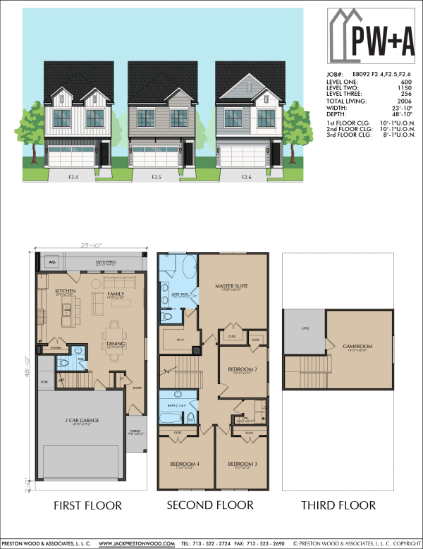 2 1/2 Story Home Plan E8092 F2