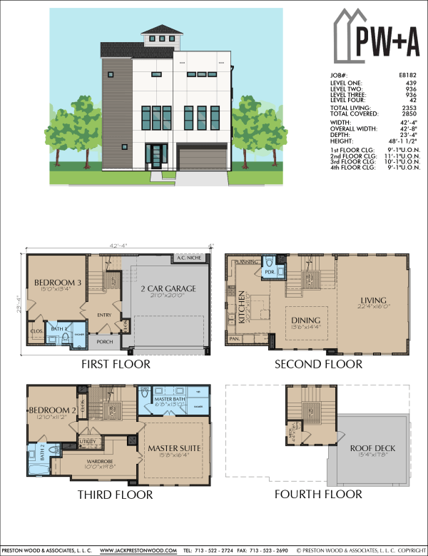 3 1/2 Story Townhome Plan E8182