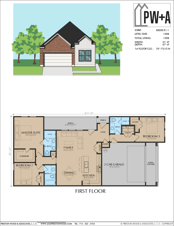 One Story Home Plan E8200 E1.1